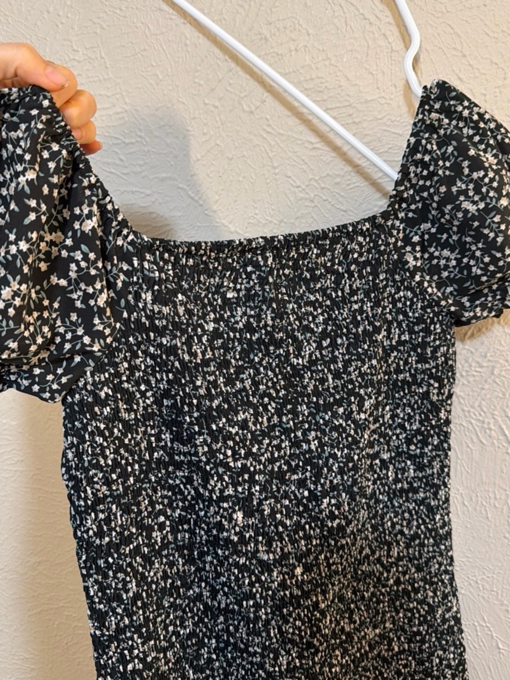 Papermoon Black Floral Smocked Mini Dress - Picture 5 of 7